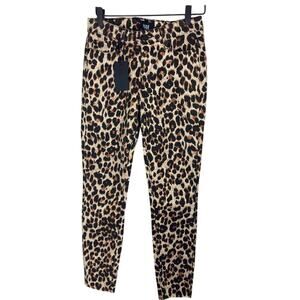 NWT Cheetah Print Paige Raw Hem Verdugo Ankle Mob Wife Mom Jeans